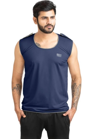 men-solid-round-neck-polyester-dark-blue-t-shirt