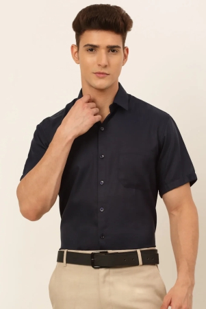 indian-needle-mens-cotton-solid-formal-shirts-m-navy-blue