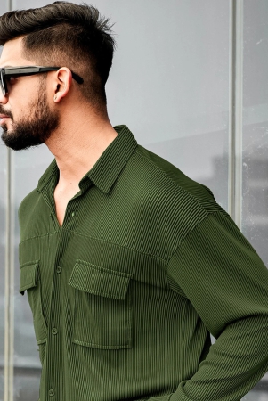 stripe-textured-olive-full-sleeve-shirt-xl-olive