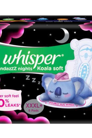 whisper-bindazzz-nights-koala-soft-sanitary-pads-xxxl-plus-double-huge-wings-wider-back-8-pcs