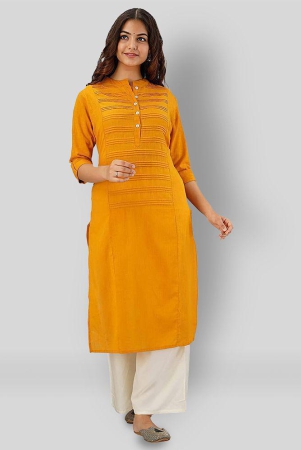 lee-moda-yellow-cotton-womens-straight-kurti-none