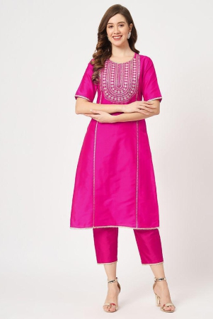 pannkh-pink-art-silk-womens-a-line-kurti-pack-of-1-none