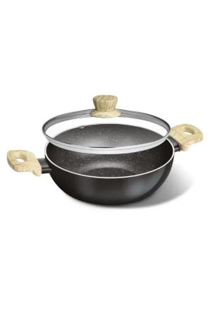 bergner-bellini-aura-non-stick-kadai-with-glass-lid-gas-induction-compatible-black-23-litre