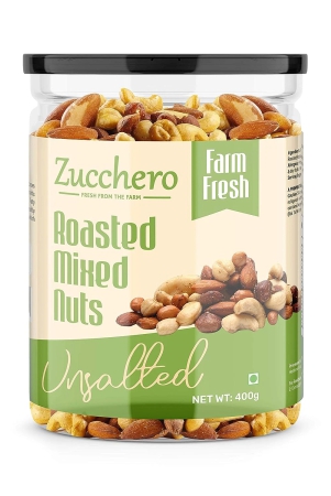 zucchero-roasted-premium-mixed-nuts-unsalted-400g-california-almond-cashew-premium-peanuts-pistachio-oil-free-roasting-no-oil-no-salt-slow-baked-nuts