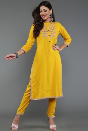 antaran-viscose-embroidered-kurti-with-pants-womens-stitched-salwar-suit-yellow-pack-of-1-none