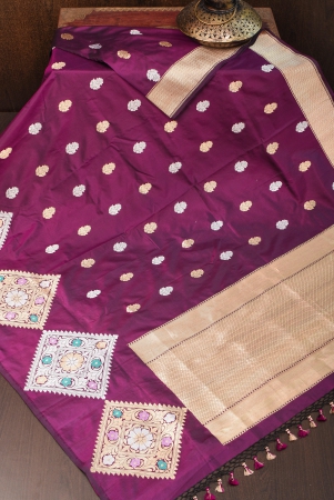 exquisite-purple-banarasi-katan-silk-saree-with-meenakari-geometric-motifs-silk-mark-certified