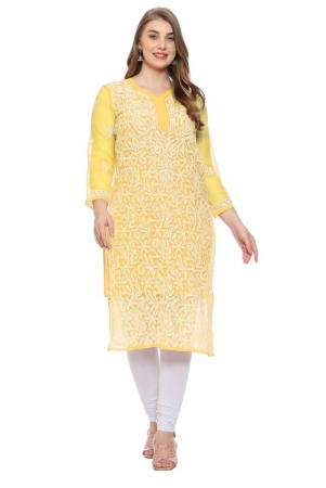 lavangi-women-lucknow-chikankari-yellow-georgette-kurti-with-matching-cotton-inner