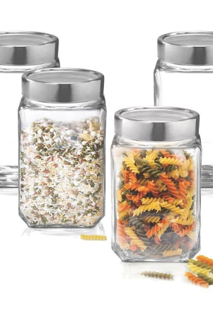 treo-by-milton-cube-storage-glass-jar-set-of-4-1000-ml-each-transparent-transparent