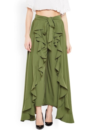 women-olive-green-flared-solid-palazzos