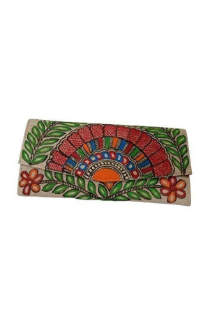 Women's Jute Stylish Clutch For Party (Multi Colour)