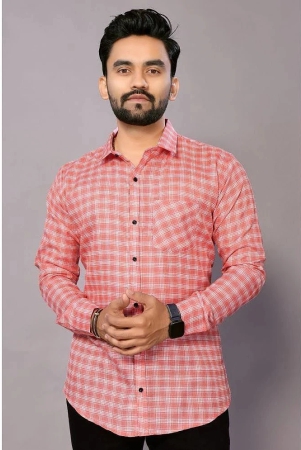 anand-cotton-blend-regular-fit-checks-full-sleeves-mens-casual-shirt-pink-pack-of-1-none