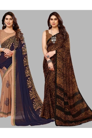 anand-sarees-georgette-printed-saree-with-blouse-piece-multicolour-pack-of-2-multicolour