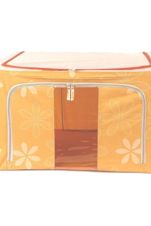 Uberlyfe Yellow Foldable Cloth Storage Box With Steel Frame