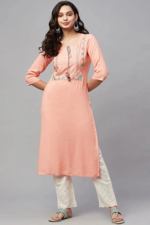 amiras-indian-ethnicwear-peach-rayon-womens-straight-kurti-pack-of-1-none