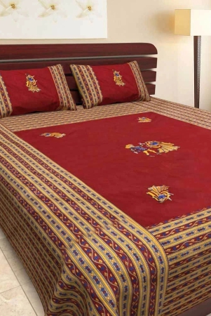 uniqchoice-jaipuri-traditional-pure-cotton-embroidered-patch-work-double-bed-sheet-with-2-pillow-cover