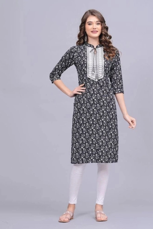 highlight-fashion-export-cotton-printed-straight-womens-kurti-black-pack-of-1-none