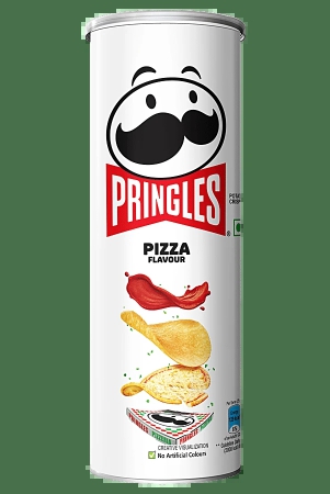 Pringles Potato Chips - Pizza Flavoured, Crunchy, Crispy, 107 G Can