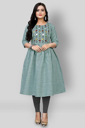 rangrasiya-green-cotton-womens-flared-kurti-pack-of-1-none