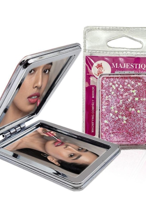 majestique-glitter-portable-makeup-mirror-fc25-double-sided-foldable-hand-mirror-assorted-color