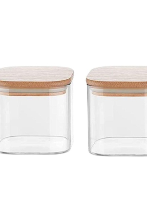 femora-borosilicate-glass-bamboo-lid-air-tight-jar-700-ml-set-of-2-free-replacement-of-lids