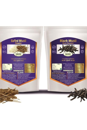 biotic-safed-musli-powder-and-black-musli-powder-kali-musli-powder-200-gm