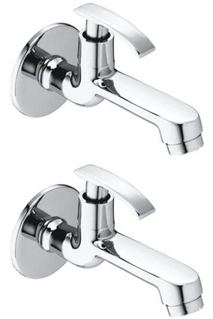 Cossimo Brass Soft Long Body Bib Cock Tap (Pack of 2) Brass Bathroom Tap (Bib Cock)