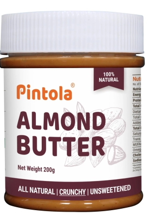 pintola-all-natural-almond-crunchy-unsweetened-butter-200-gm