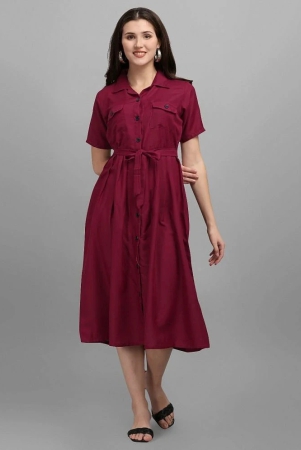 gufrina-rayon-solid-midi-womens-fit-flare-dress-maroon-pack-of-1-none