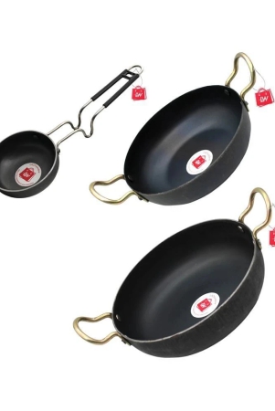 lazywindow-black-iron-no-coating-cookware-sets-set-of-3-