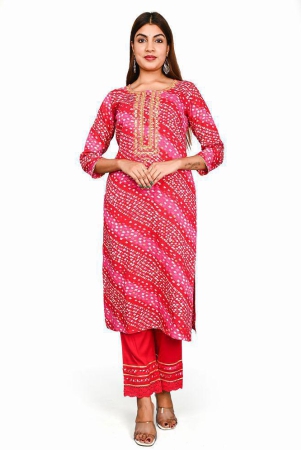 AMIRA'S INDIAN ETHNICWEAR - Pink Rayon Women's Stitched Salwar Suit ( ) - XL