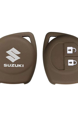 keycase-silicone-car-key-cover-for-maruti-suzuki-s-pressoswiftsx4dzireignisaltovitara-brezzacelerioertigaciazscrossritz-2-button-key-cover-dark-brown-
