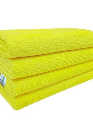 softspun-microfiber-cloth-4-pcs-40x40-cms-340-gsm-yellow-thick-lint-streak-free-multipurpose-cloths-automotive-microfibre-towels-for-car-bike-cleaning-polishing-washing-detaili