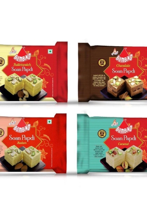 bambino-soan-papdi-assorted-combo-pack-of-4-200-gm-x-4-800gms-contains-soan-papdi-badambutterscotchchocolatecoconut