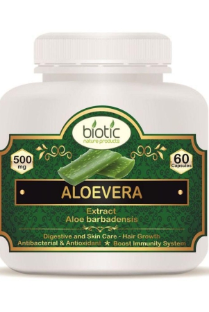 Biotic Aloevera Capsules (Aloe barbadensis) Extract 500mg Capsule 60 no.s