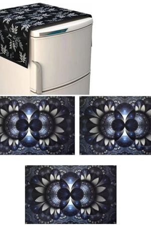 fabolic-polyester-floral-printed-fridge-mat-cover-93-53-pack-of-4-black-black