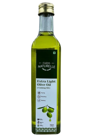 farm-naturelle-extra-light-olive-oil-500ml-glass-bottle-ideal-for-indian-cooking-edible-premium-grade-deep-frying-roasting-shallow-fry-spanish-olive-oil-500ml-glass-bottle