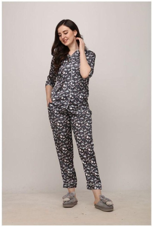 Berrylicious Satin Nightsuit Sets - Grey Single - 2XL