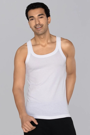 Ace Modal-Cotton Square Neck Vests Polar White Gym Fit M