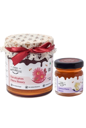 Farm Naturelle Honey - Eucalyptus Flower Forest Honey |300 Gms+ 55 Gms another Flower Honey| 100% Pure Honey, Raw Natural Ayurvedic Honey |Antioxidant, Anti-inflammatory Honey.