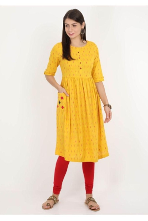 alena-yellow-cotton-womens-flared-kurti-xl