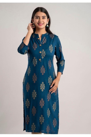 mauka-blue-rayon-womens-straight-kurti-pack-of-1-none