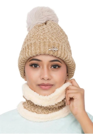 penyan-girls-beige-woollen-caps-for-winter-pack-of-1-beige