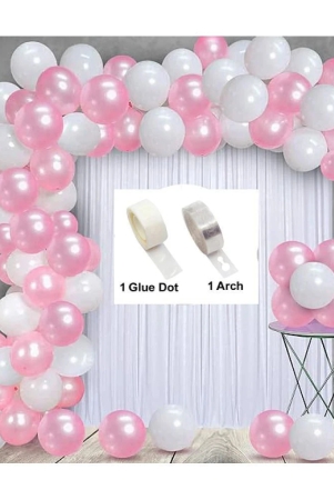 kiran-enterprises-50-pcs-metallic-balloon-1-balloon-arch-1-balloon-glue-dot-birthday-balloon-decoration-pink