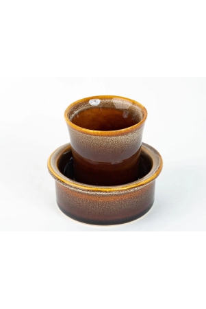 premium-ceramic-dawara-set-tea-dabara-set-tumbler-set-for-authentic-south-indian-filter-coffee-serving-drinkware-set-of-1-120-ml-peanut-brown