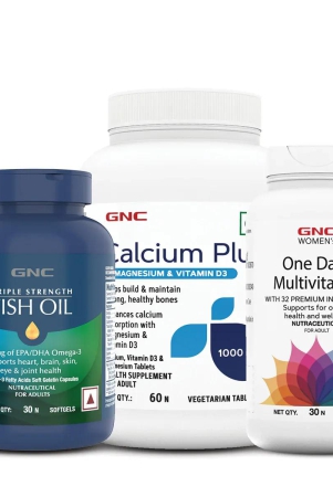 gnc-calcium-plus-with-magnesium-vitamin-d3-womens-one-daily-multivitamin-for-women-triple-strength-fish-oil-omega-3-capsules-for-men-women