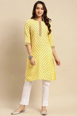 rangita-women-rayon-yellow-buta-printed-knee-length-straight-kurti-none