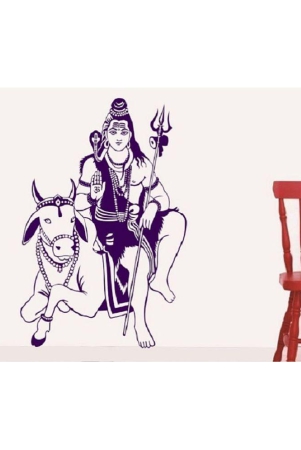 asmi-collection-god-shiva-with-nandi-blue-wall-sticker-90-x-60-cms-