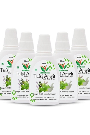 vaddmaan-tulsi-amrit-5-x-30-ml-panch-tulsi-ark-drops-pure-organic-concentrated-extract-of-5-rare-tulsi-for-natural-immunity-boosting-cough-and-cold-relief