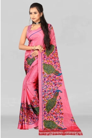 leelavati-pink-crepe-saree-with-blouse-piece-pack-of-1-pink