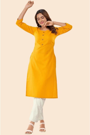 glomee-yellow-cotton-womens-straight-kurti-pack-of-1-none